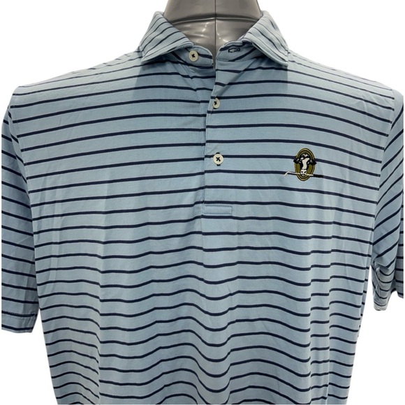 Stitch Men's Blue Striped Polo Golf Shirt Short Sleeve preppy soft - Picture 2 of 8